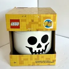 Lego White  Skeleton Head Storage Container Halloween Themed Décor 🎃 SMALL
