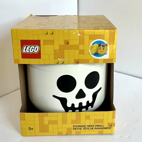 Lego White  Skeleton Head Storage Container Halloween Themed Décor 🎃 SMALL