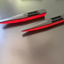 Lego Boat Hull, red and black, from 7244, no stickers, 48x6x5, set of 2