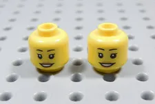 LEGO Lot of 2 Yellow Female Girl Printed Head Minifig Blue Hearing Aid BT