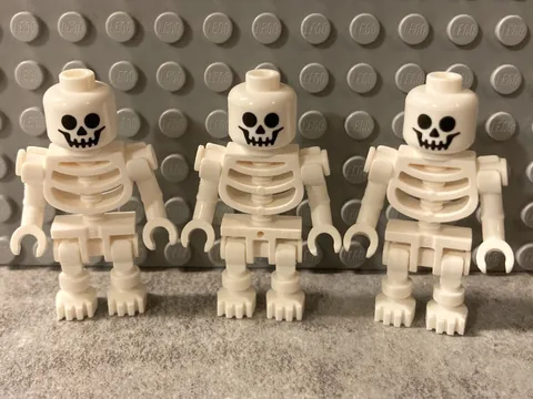 Lot of 3 LEGO Skeleton Minifigures - New!