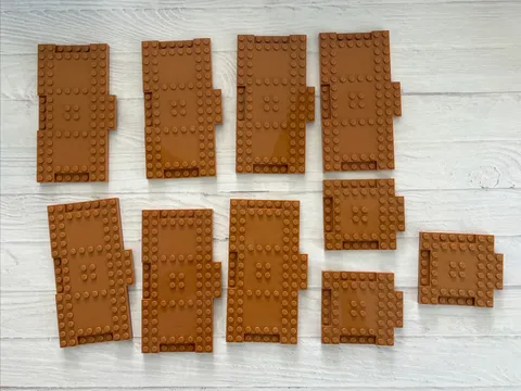 LEGO MEDIUM NOUGAT LOT 10PCS 8X16 8X8 MODIFIED PLATE VARIETY BUILDING PIECES