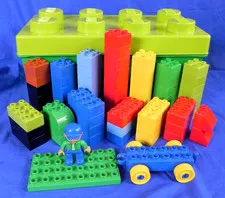 Lego Duplo "Large Brick Box" #5380, Complete 71 Pcs + 4 Extra, 1 Minifig, in Tub
