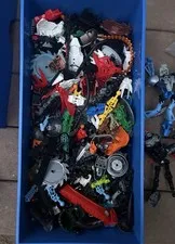LEGO 4 Lbs Bulk Lot Bionicle parts Figures Canisters Toa Vintage Chima In Case