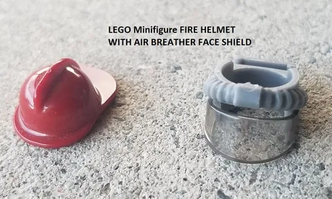 LEGO Minifigure FIRE HELMET WITH AIR BREATHER FACE SHIELD Real Fire Fighting Job