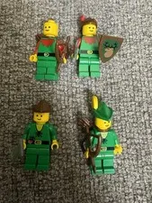 Vintage Lego Castle Forestman Forestmen Red & Villager Bow Quiver Sword Lot Of 4