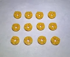 Lego Lot Of 12 Flame Yellowish Orange 2x2 Round Plate Plates New City Part