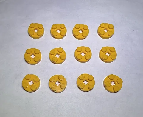 Lego Lot Of 12 Flame Yellowish Orange 2x2 Round Plate Plates New City Part