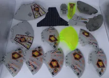 Vintage Lego UFO Aliens Spaceship Parts Pieces Decal Printed 1990s Lot 17 pieces