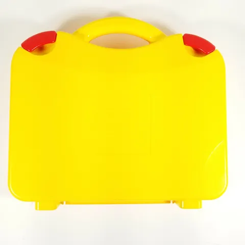 LEGO Yellow Hard Plastic Carrying Carry Case Storage Box with Handle Dividers