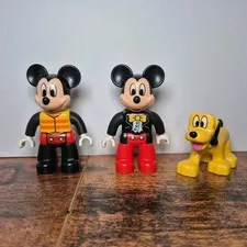 Lot Of Disney Lego Duplo Mickey & Pluto Beach House And Birthday Mickey Tux