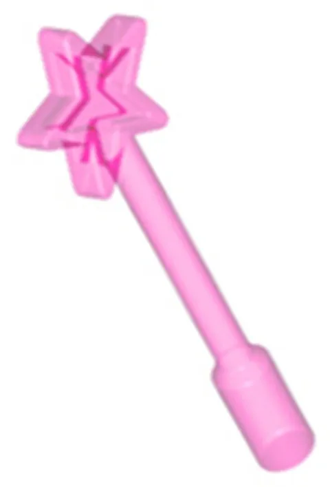Lego NEW Cute WITCH Minifigure WAND Trans-Dark Pink Magic Star on End 71052 Part