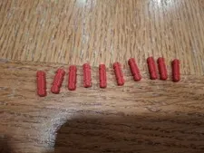 Lot of 10 Red Plastic Lego Connector Pieces Technic, Axle 2 Notched