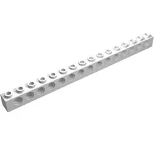 LEGO Part 3703 - White Technic Brick 1 x 16 [15 Pin Holes]
