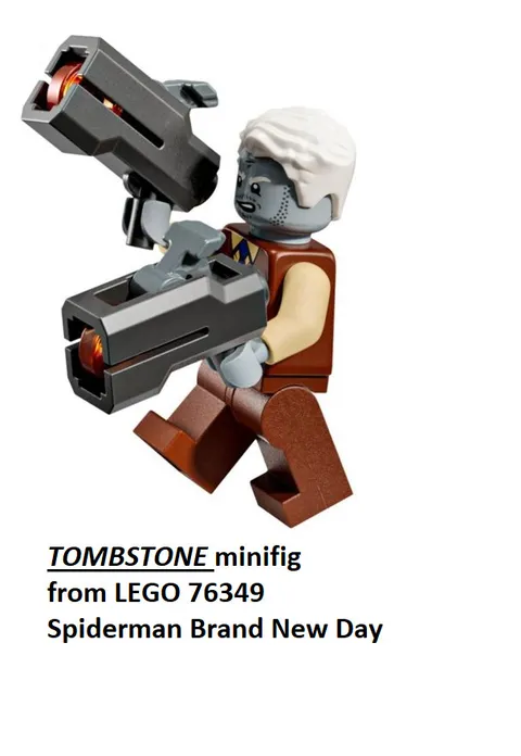 Lego TOMBSTONE Minifigure w/ guns Marvel Spider-Man Brand New Day from set 76349