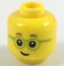 NEW LEGO Kid Head First Glasses Child Face Smile Simple Standard Smile Eye GREEN