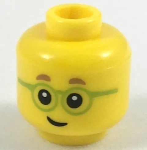 NEW LEGO Kid Head First Glasses Child Face Smile Simple Standard Smile Eye GREEN