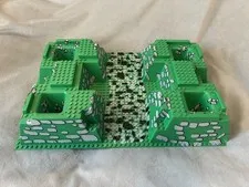 Vintage LEGO Raised Baseplate Green River Canyon Base 32x32 w/ 4 Pits Slope