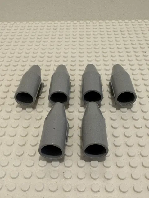 (6) LEGO Airplane Jet Engine Lot-Grey