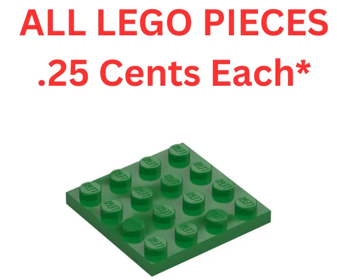 LEGO Plate 4x4 Green 3031 - Genuine LEGO Parts Pieces Bulk