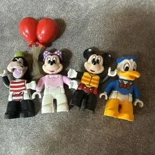 Lot of 4 Disney Figure Duplos Toys Mickey Donald Minnie Goofy (and Balloons)🎈