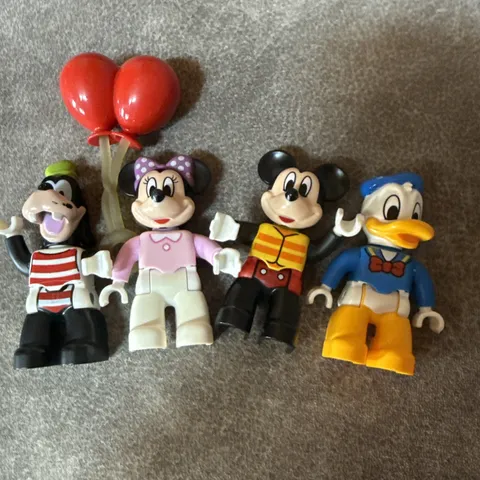 Lot of 4 Disney Figure Duplos Toys Mickey Donald Minnie Goofy (and Balloons)🎈