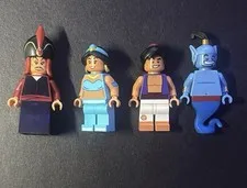 LEGO Disney Minifigures Jasmine, Aladdin, Genie, Jafar Lot of 4
