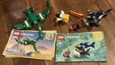 Lego Creator Dinosaur Pterodactyl Piranha Pelican 3 In 1 Parts Lot W Instr