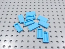 LEGO Lot of 10 Medium Azure 1x2 Smooth Tiles Plates BE