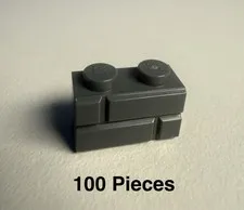 Lego 1x2 DARK GRAY BRICK WALL MASONRY CASTLE STONE PROFILE 98283 100 Pieces
