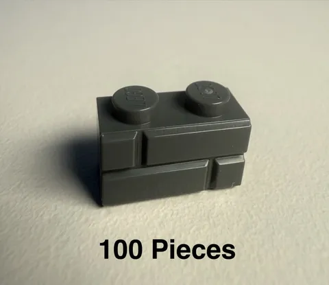 Lego 1x2 DARK GRAY BRICK WALL MASONRY CASTLE STONE PROFILE 98283 100 Pieces