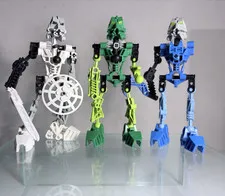 LEGO BIONICLE Mixed Parts Lot w/ Built Figures & Accessories, Multicolor