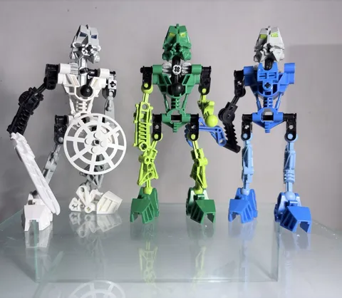 LEGO BIONICLE Mixed Parts Lot w/ Built Figures & Accessories, Multicolor