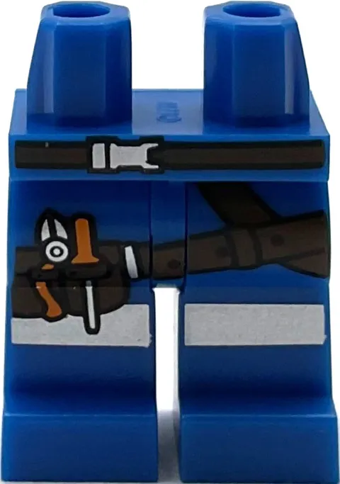 Lego New Blue Minifigure Hips and Legs w/ Dark Brown Tool Belt with Pliers Part