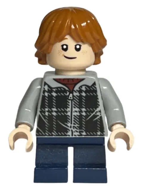 LEGO Harry Potter Ron Weasley Plaid Hoodie Minifigure HP154 Genuine