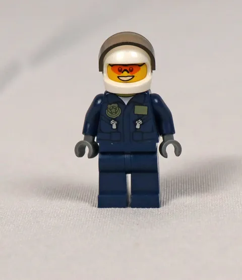 LEGO Swamp Police Helicopter Pilot Minifigure CTY0535 OS Blue 30311 City Toy