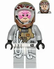 LEGO Minifigure Gray Astronaut/Pilot Space Suit w/ Helmet Pink Face Print
