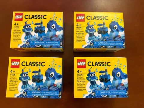 LEGO Classic 11006 Creative Blue Bricks - Lot of 4 NEW Sealed Retired Sets