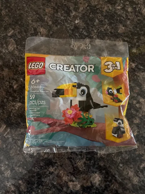 Tropical Toucan LEGO CREATOR 3 in 1 Set Polybag 59 Pieces New Sealed