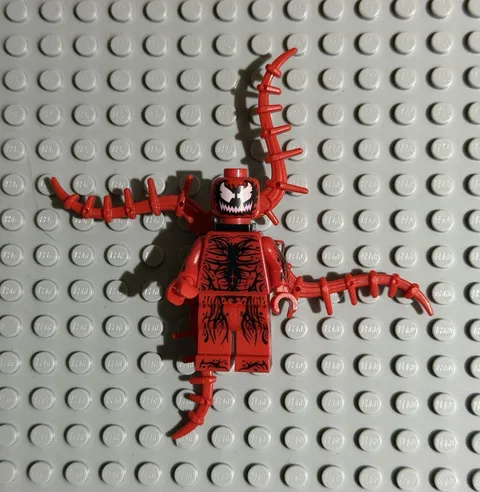 LEGO Marvel Carnage Red Symbiote Minifigure w/ 4 Tendrils Tentacle Accessories