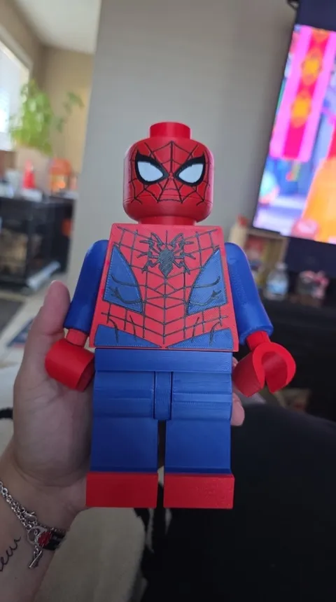LEGO Marvel Super Heroes Spider-Man Minifigure Red Blue White Spider Authentic