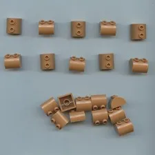 LEGO x 20 Medium Nougat Slope, Curved 2 x 2 Double with 2 Hollow Studs 30165