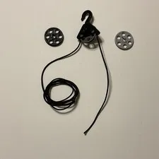 LEGO Technic Hook Large Metal 70644 Black with Pulley Wheel and String