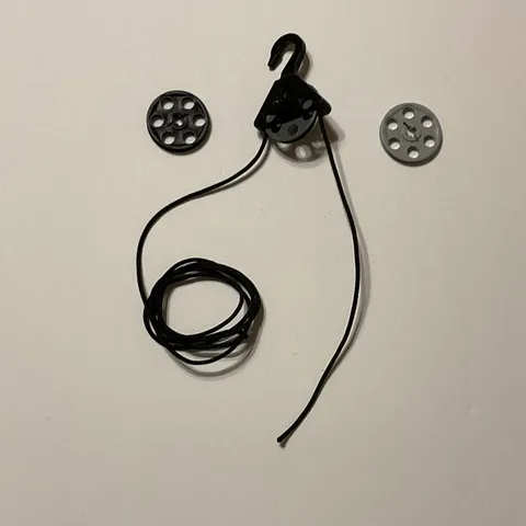 LEGO Technic Hook Large Metal 70644 Black with Pulley Wheel and String