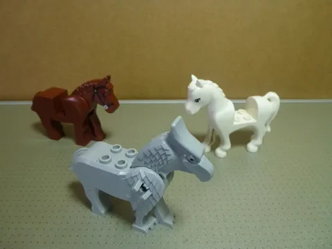 Lego Reddish Brown Horse, Hippogriff Body and other horse