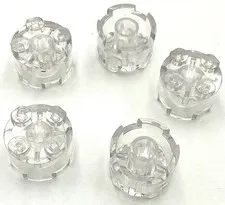 Lego 5 New Trans-clear Bricks Building Blocks Round 2 x 2 w/ Axle Holes Parts