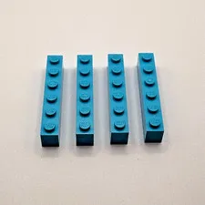 LEGO 1x6 Brick Part 3009 - (4pcs) Medium Azure