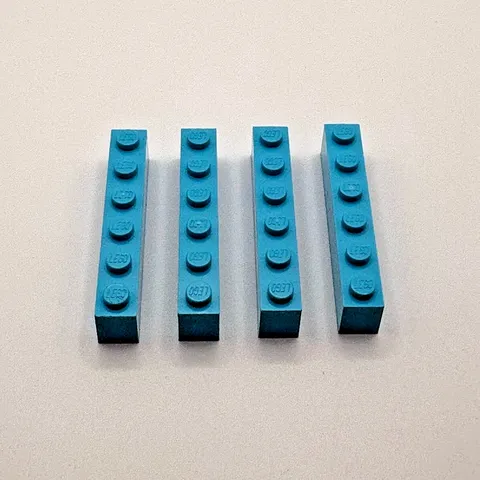 LEGO 1x6 Brick Part 3009 - (4pcs) Medium Azure