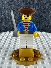 LEGO Pirates PI009 Blue Jacket Eyepatch Sword 1989 Vintage Minifigure