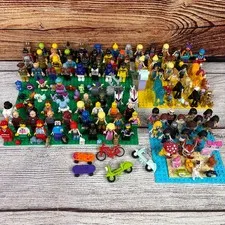 Lego & Mega Blocks 100+ Piece Minifigure Bundle Lot Minecraft, Friends, & More